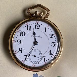 Rare 118yr.Old Antique Hamilton Openface 21J RR Approved GF Pocket Watch. Runs!!